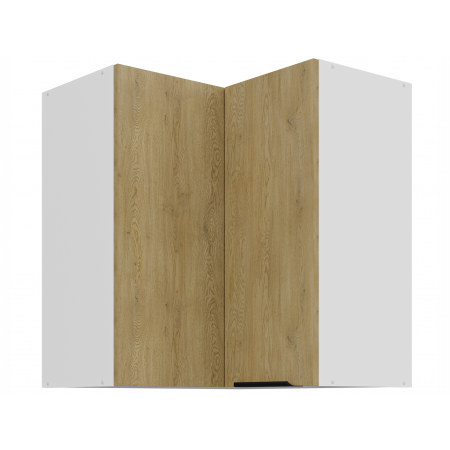 Szafka narożnik górny 60 cm CREMA dąb cremona / biały mat 60x60 GN-72 2F 90